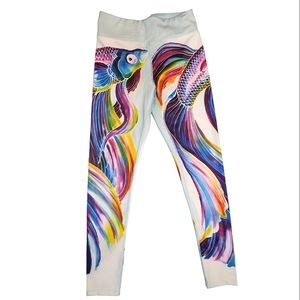 Fit Rebel Beta Koi fish colorful pattern compression leggings